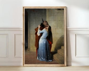フランチェスコ・アイエツ作「接吻」1859年 美術館品質 手描き油彩複製
