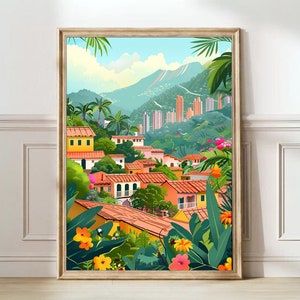Bogota Print Colombia Illustration Bogota Travel Poster Bogota Painting Floral Print Nostalgia Print | DIGITAL DOWNLOAD