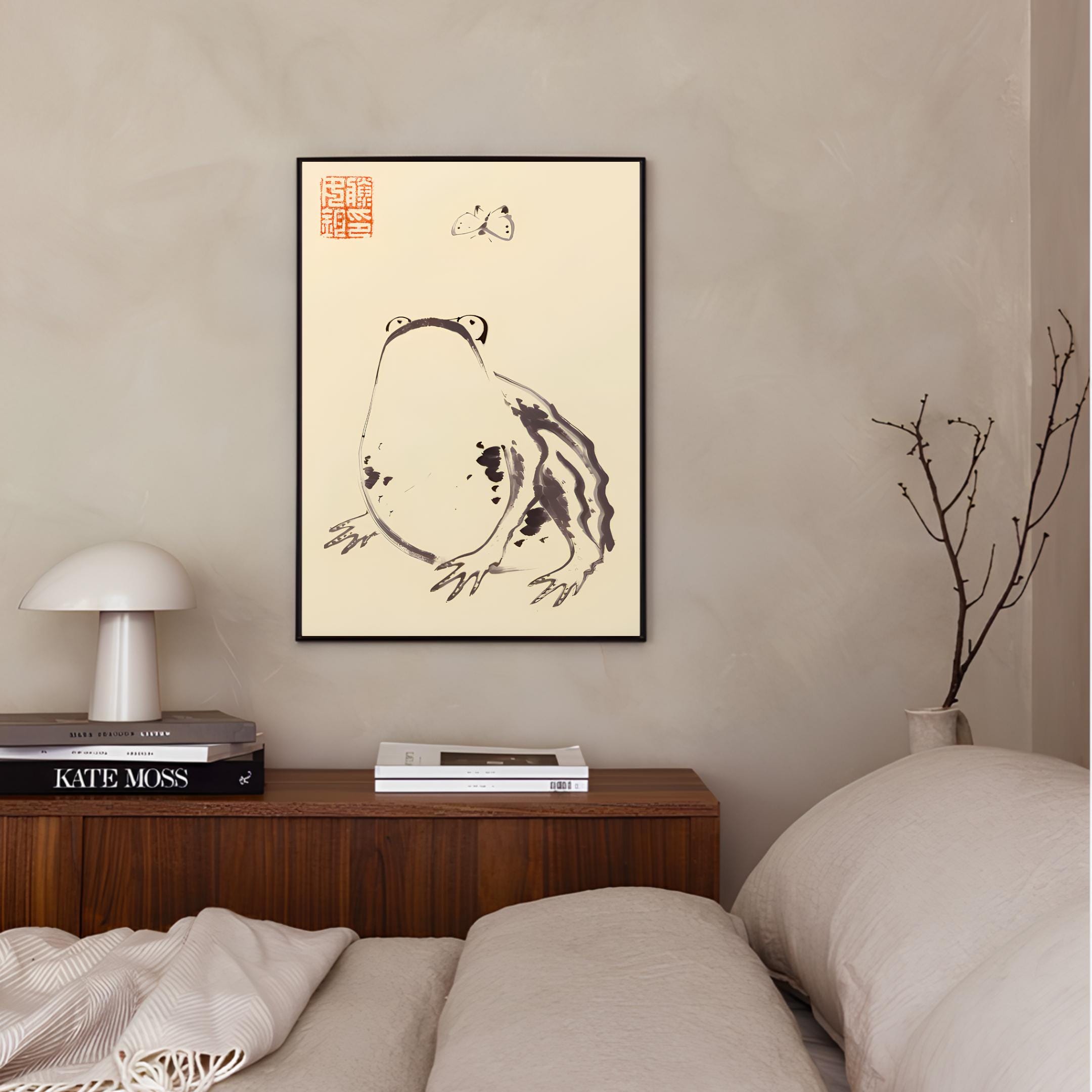 Frog Print Matsumoto Hoji Wall Art Japanese Frog Butterfly Art Print ...
