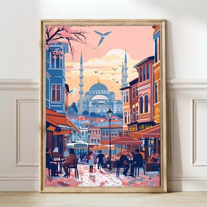 Istanbul Print Istanbul Illustration Turkey Print Travel Poster Hagia Sophia Print Sultan Ahmed Istanbul Gift Travel Gallery Nursery Decor