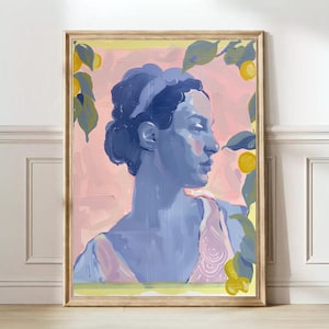 Griechische Göttin Druck Griechische Frau Malerei Bunte Illustration Henri Matisse Bunte Sommer Druck Pastell Druck Zitrone Druck Stimmungsvoller Sommer