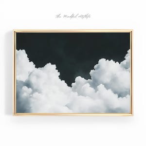 Stimmungsvolle Wolke Schwarze Wolke Große Druckbare Kunst Große Druckbare Wand Kunst Über Bett Druck Minimalistischer Druck Schlafzimmer | digitaler Download