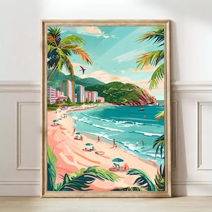 Venezuela Print Venezuela Illustration Beach Caracas Travel Poster Caracas Beach Print Venezuela Gift Venezuela Traveler Gift
