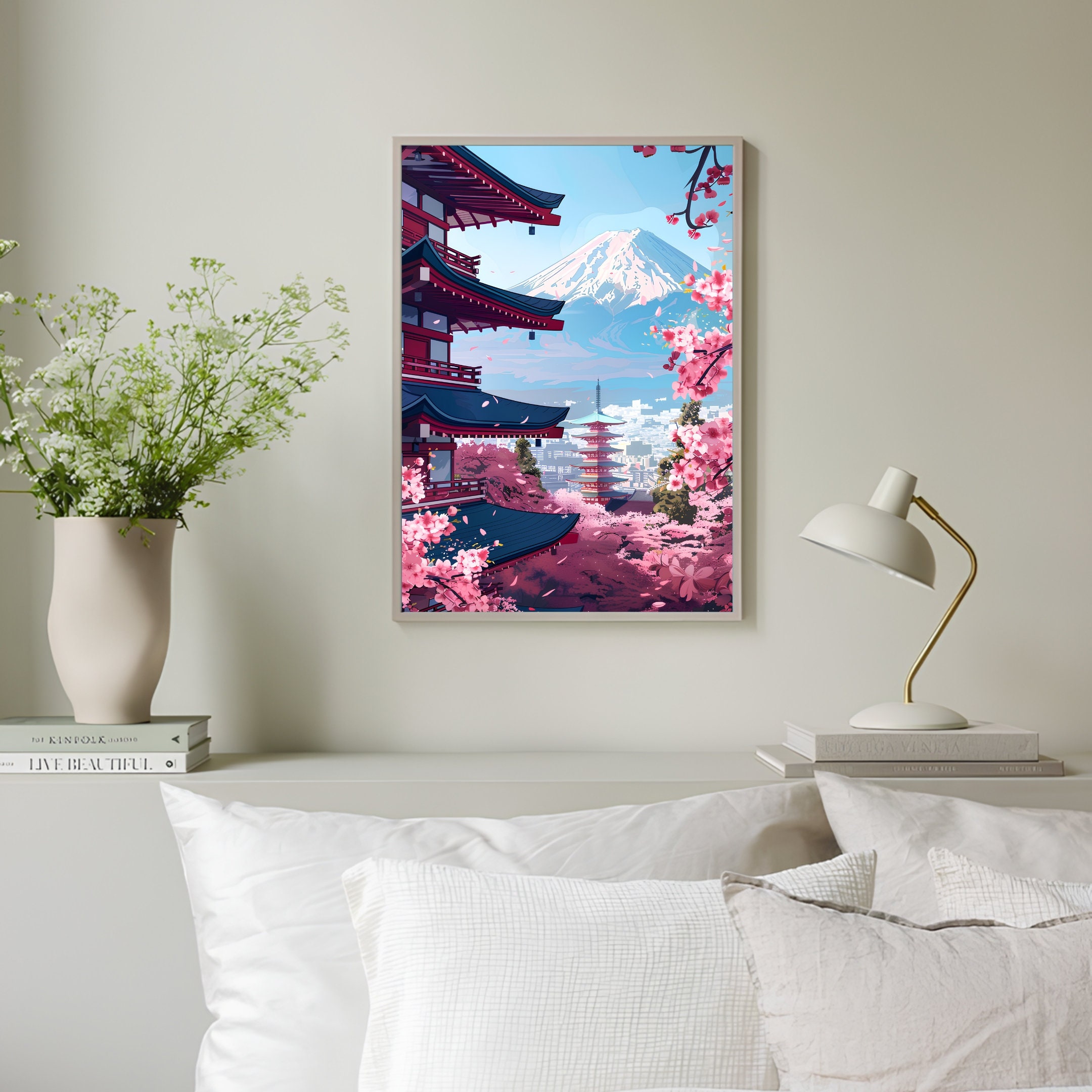 Mount Fuji Print Fuji Illustration Japan Travel Poster Japan Print