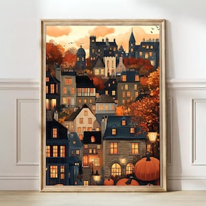 Illustrazione di Edimburgo Stampa di Edimburgo Stampa autunnale della Scozia Illustrazione autunnale accogliente Stampa autunnale di Edimburgo Regalo di Edimburgo Galleria di viaggi