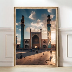 Afghanistan Print Mosque Wall Art Herat Poster Kabul Travel Poster Herat Print Kabul Map Best Birthday Gift | DIGITAL DOWNLOAD