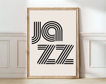 Jazz Print Retro Poster Vintage Wall Art Jazz Festival Poster Midcentury Poster Music Print Groovy Print | PRINTABLE WALL ART
