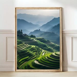 Vietnam Druck Reisfeld Druck Reisterrassen Druck Vietnam Poster Sapa Druck Hue Poster Vietnam Geschenk Gebirge Druck | DRUCKBARE KUNST