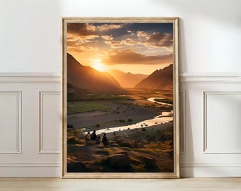Impresión de Afganistán, póster de Kabul, arte mural con puesta de sol, impresión de Herat, arte mural islámico, arte de Oriente Medio, mapa de Afganistán, decoración afgana / ARTE PARED IMPRIMIBLE