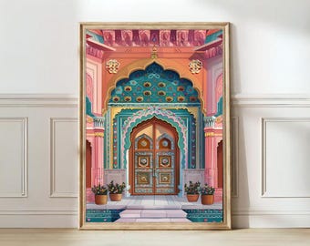 India Print India Illustration Jaipur Print Jaipur Poster India Travel Poster India Painting India Gift Travel Gallery | DIGITAL DOWNLOAD