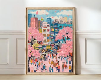 Tokyo Print Tokyo Illustration Japan Travel Poster Tokyo New Yorker Illustration Tokyo Poster Japan Wall Art Tokyo Gift