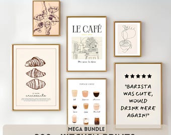 Kitchen Print Set of 300+ Prints Kitchen Wall Art Kitchen Poster Kitchen Decor Coffee Print Beverage Print Bar Decor Breakfast Print