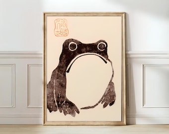 Matsumoto Hoji Frog Poster, Funny Animal Print, Vintage Japanese