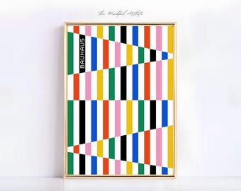 Colorful Bauhaus Print Bauhaus Poster Mid Century Modern Geometric Print Retro Print Abstract Eclectic Print Trendy Pop Culture Print | 18