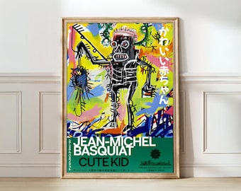 Impression Basquiat Affiche Jean-Michel Basquiat Affiche de l'exposition Basquiat Affiche Enfant mignon Impression expressionnisme Basquiat Art mural Basquiat