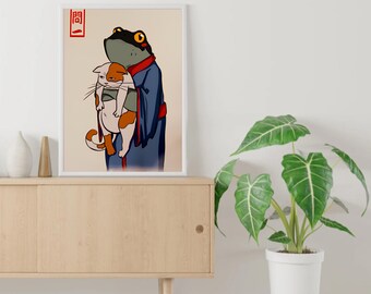 Frog Print Matsumoto Hoji Wall Art Japanese Frog Art Print Poster