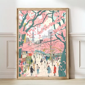 Impresión de Tokio Ilustración de Tokio Cartel de viaje de Japón Ilustración neoyorquina de Tokio Cartel de Tokio Arte mural de Japón Regalo de Tokio