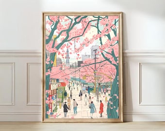 Tokyo Print Tokyo Illustration Japan Travel Poster Tokyo New Yorker Illustration Tokyo Poster Japan Wall Art Tokyo Gift