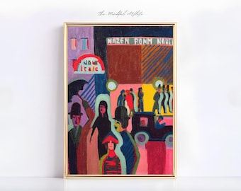 Eclectic Vintage Printable Colorful Abstract People Art Abstract Painting Maximalist Spring Print Famous Antique Painting Trendy Wall Art