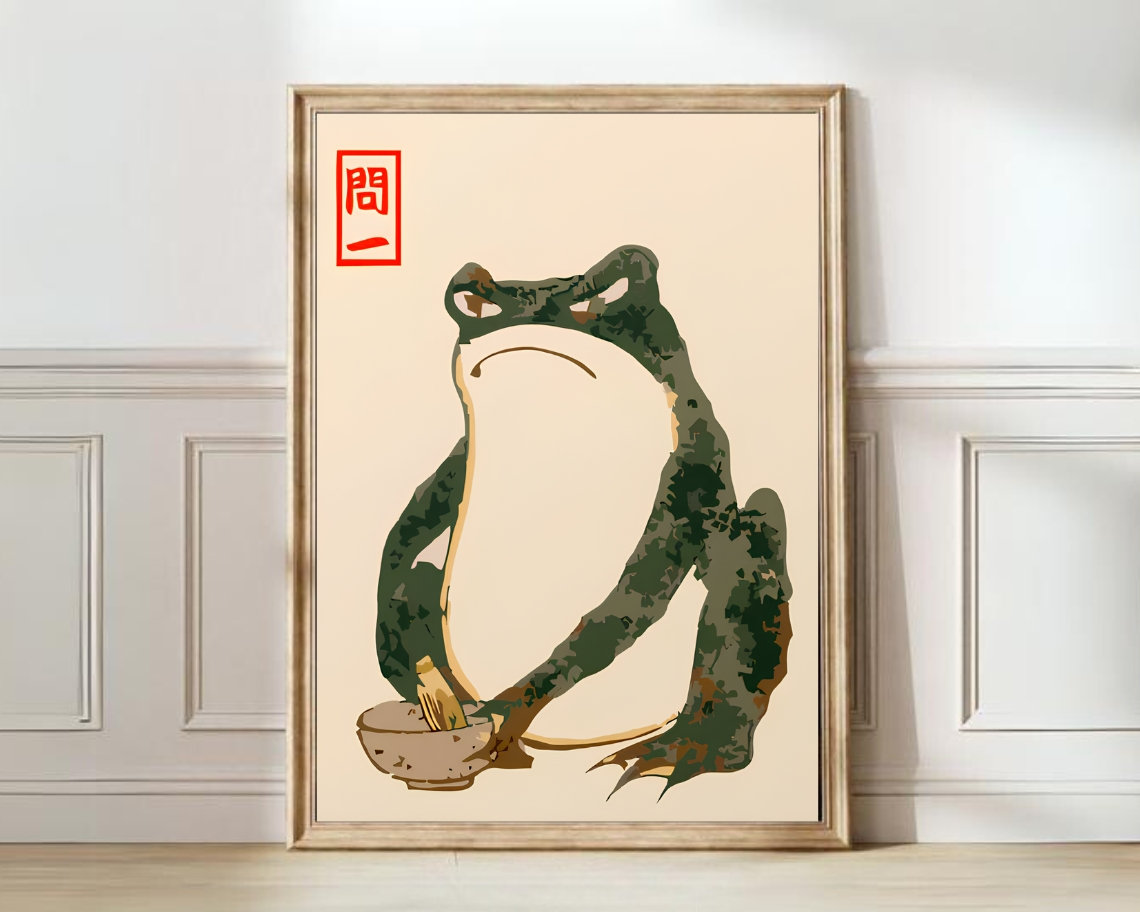 Japanese Frog Print Matsumoto Hoji Poster Angry Frog Print Animal