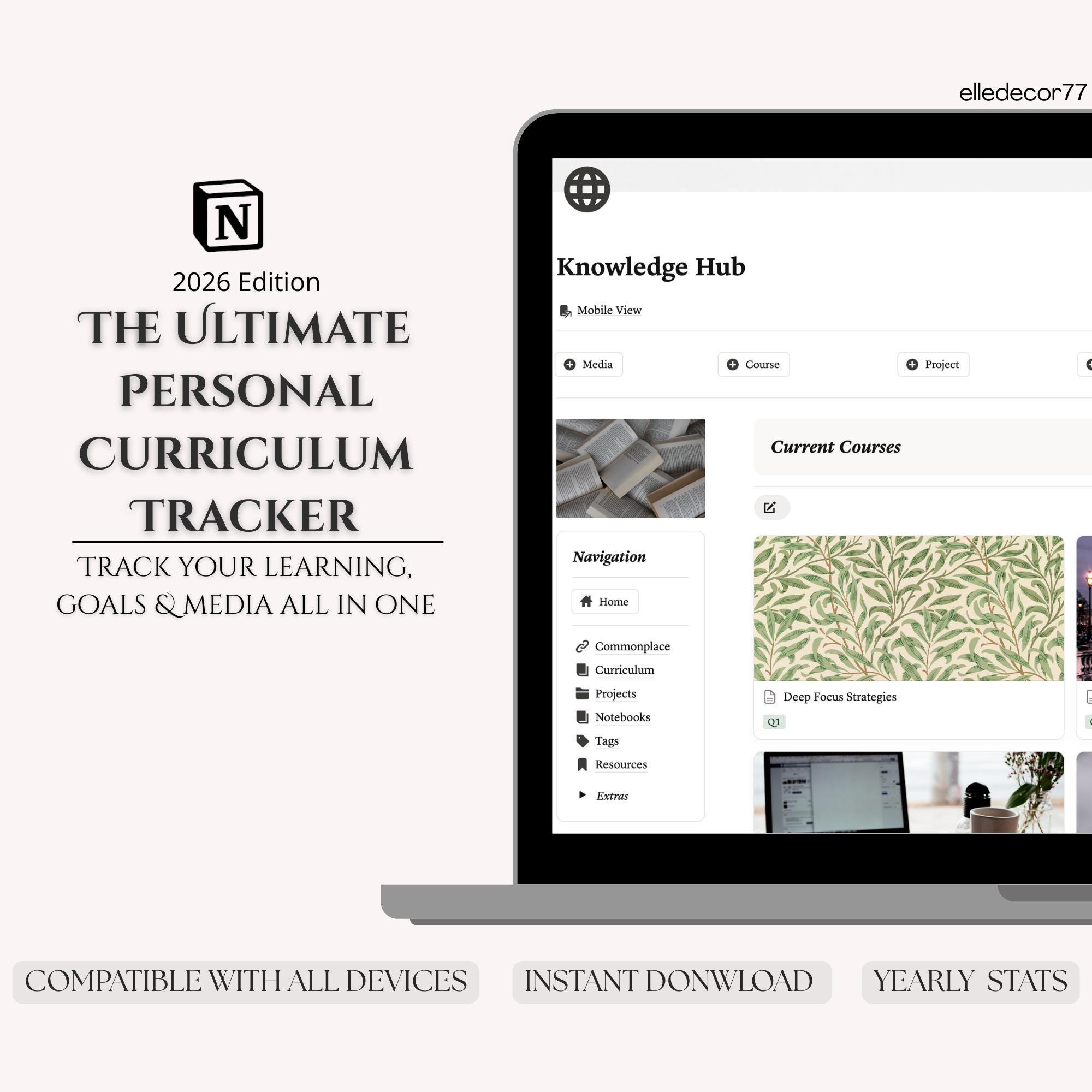 Notion commonplace book template - Etsy 日本
