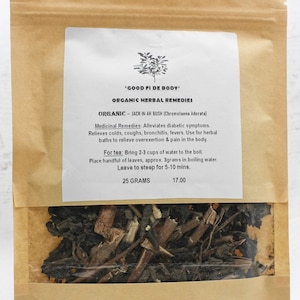 ORGANIC JACK in ah Bush + Bark- Organically harvested| Relieves Cold, Coughs and Fevers| Real Herbal Remedies|25g| 50g| 100g Sizes Available