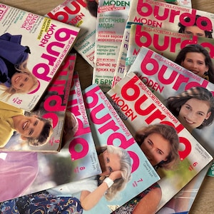 Burda Moden RUS 1990 1,2,3,4,5,6,7,8,9,10 fashion magazines with patterns and supplements