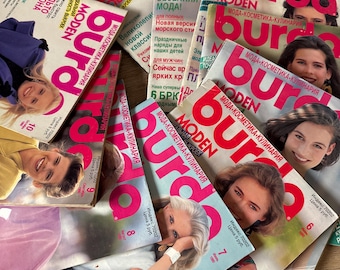 Burda Moden RUS 1990 1,2,3,4,5,6,7,8,9,10 revistas de moda con patrones y suplementos