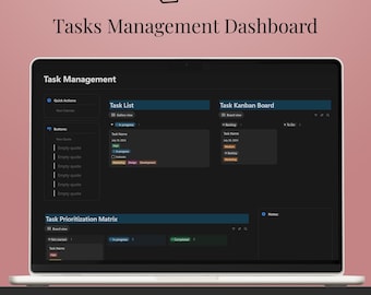 Task Management Dashboard Notion Template