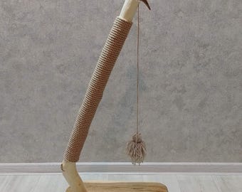 Árvore alta para gatos de madeira, presente para gatos, madeira flutuante, condomínio natural para gatos, arranhador para gatos, móveis para gatos, poste para gatos, gato sisal, torre para gatos, árvore moderna para gatos, árvore interna
