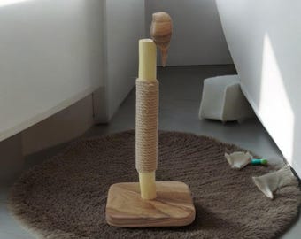 Árvore alta para gatos de madeira, presente para gatos, madeira flutuante, condomínio natural para gatos, arranhador para gatos, móveis para gatos, poste para gatos, gato sisal, torre para gatos, árvore moderna para gatos, árvore interna