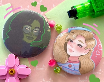 Wicked Elphaba and Glinda buttons