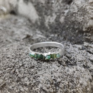 Ombre ring, electroformed ring, raw emerald ring, may birthstone ring, engagement band, organic crystal ring, men womens ring, half eternity