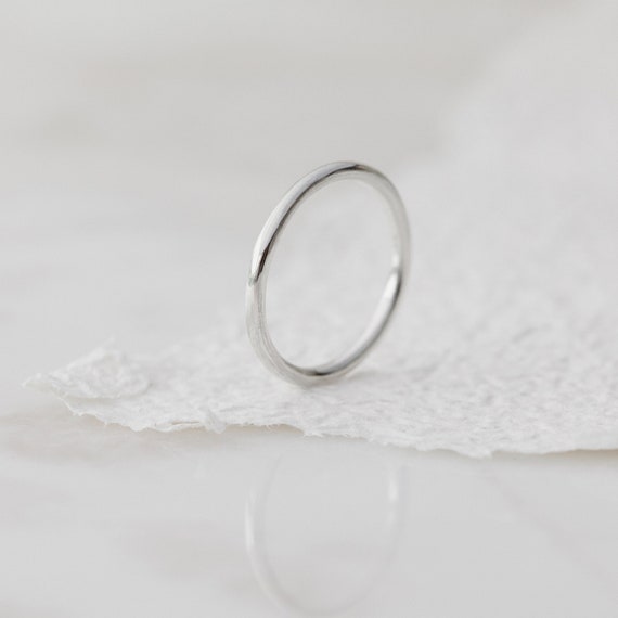 Anello A Fascia In Argento Sterling Fatto A Mano Da 2 Mm: Lucido - Foto 11