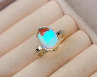Anello Angel Aura Quartz: ovale arcobaleno in argento sterling 925