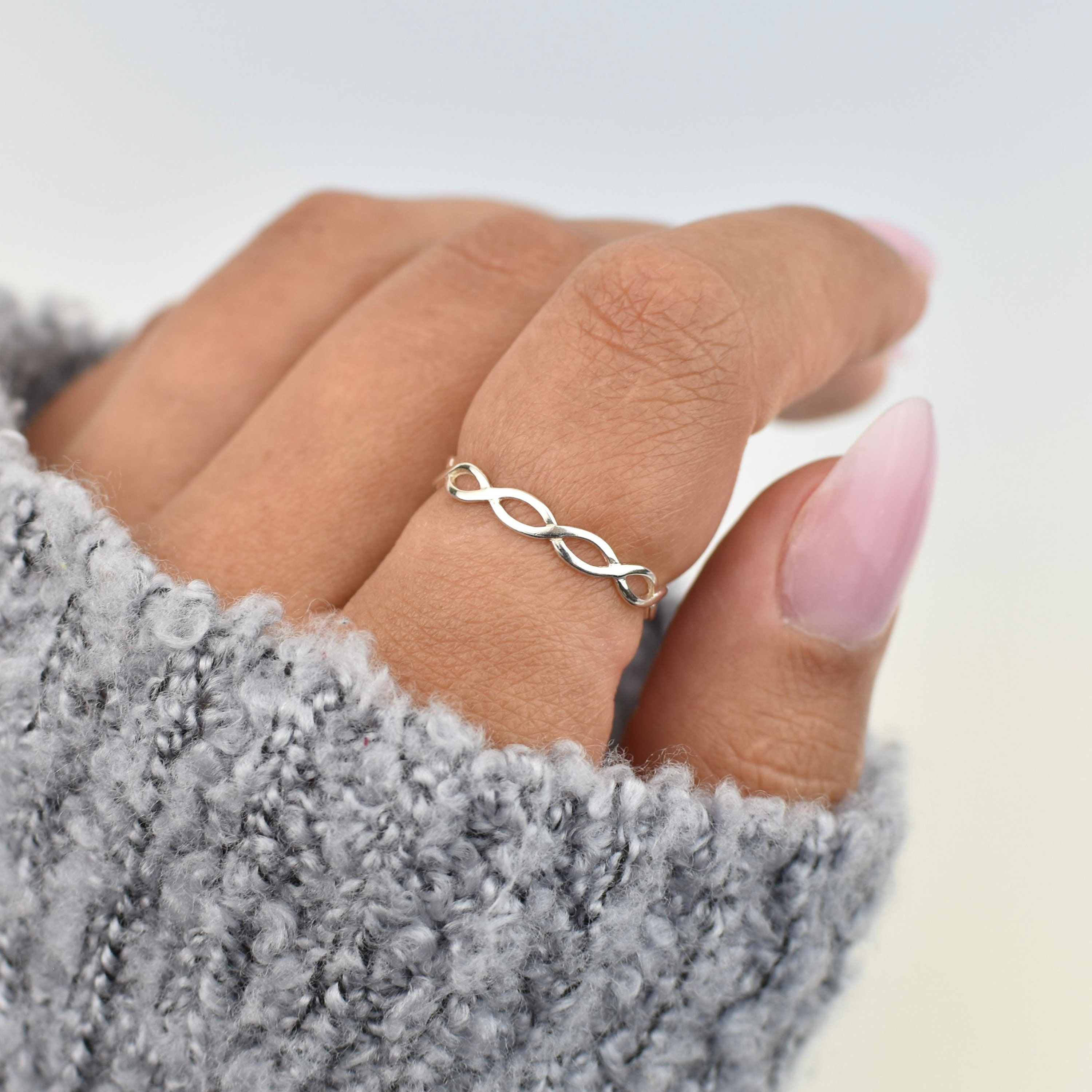 Infinity Silver Band Ring, Infinity (∞) Thumb Rings