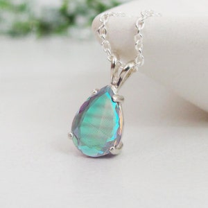 Angel Aura Quartz Pendant |  925 Sterling Silver Pendant | Teardrop Angel Aura Quartz | Handmade Pendant | Designer Pendant | Daily Wear