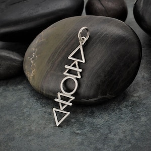 Hänge i sterlingsilver med fyra element: Halsband med alkemisymbol