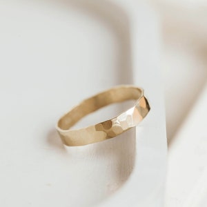 Wide Hammered Band Ring, Silver Wedding Band For Her, Thumb Band, Birthday Gift Band Ring, Hammer Textured Band, Minimalist Band