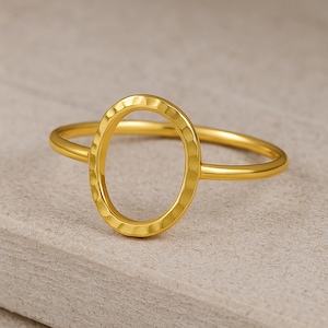 14k Gold Filled Karma Ring / Geometric Oval Rings / Hammered Oval Ring / Gift for Her / Mothers Day Gift / Promise Rings / Graduation Gift