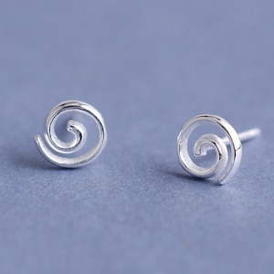 Delicate Tiny Spiral Studs, Teenage Stud Earrings, Girls Silver Studs, Swirl Stud Earrings, Circle Circular Stud Earrings, Hen party Gift