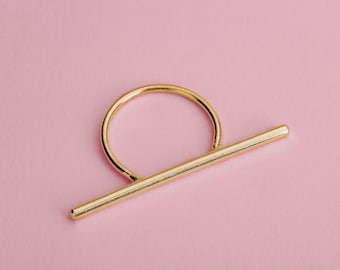 Anillo de plata de ley con una sola barra: Anillo apilable minimalista geométrico
