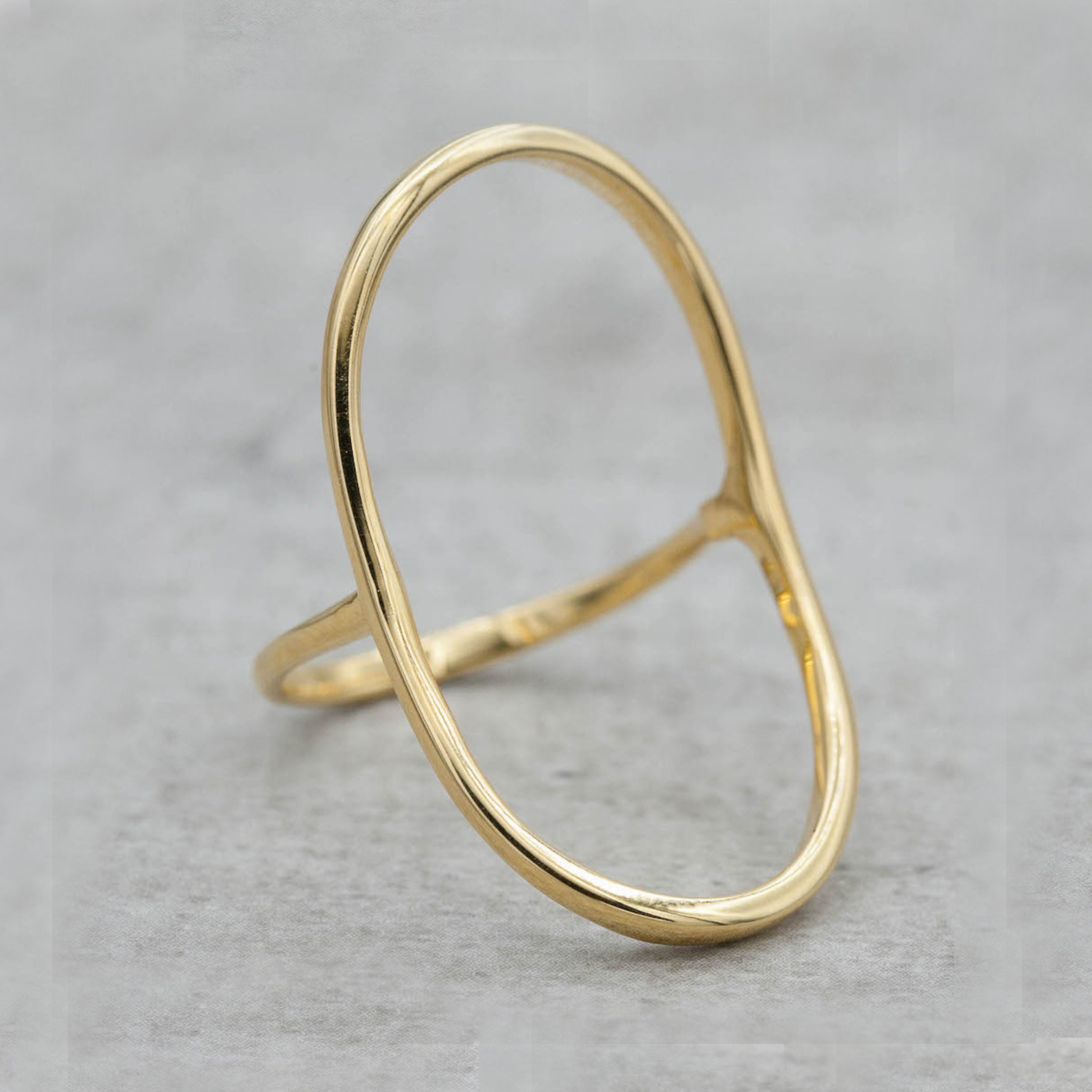 Gold Oval Ring / Schlichte Oval Ringe / Geschenk für Sie / Muttertagsgeschenk / Versprechen Ringe / Abschlussgeschenk / Vollkreis Karma Ring / Karma Ring
