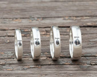 925 Sterling Silver Comfort Fit Ring – Minimalist Dome Band