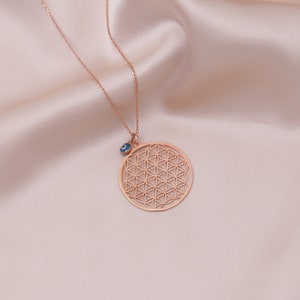 Elegant Copper Rose Gold Necklace with Evil Eye Bead Detail Chic & Unique Style, Perfect Fashion Jewelry, Gift for Her, for Mothers' Day image 4