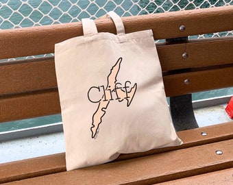 Cliff Island Souvenir Baumwollsegeltuch-Einkaufstasche, Portland Maine-Lokalgeschenk Casco Bay-Geschenk, umweltfreundliche wiederverwendbare umweltfreundliche Tasche Geben Sie Versand frei