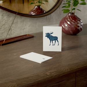 Alce "Hace mucho frío" Tarjeta de felicitación paquete de 10 o paquete de 30, regalo divertido, calentamiento de la casa Tarjeta de notas de Maine New Hampshire Vermont Envío gratuito