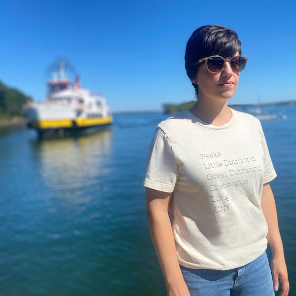 Portland Maine Casco Bay Ferry Islands Tshirt, Peaks Island Little Diamond Island Great Diamond Island Cliff Island Chebeague Free Shipping