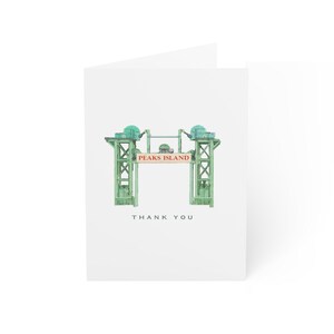 Peaks Island bedankt veerbootterminal wenskaart set met enveloppen Portland Maine lokaal cadeau Casco Bay blanco kaarten Gratis verzending