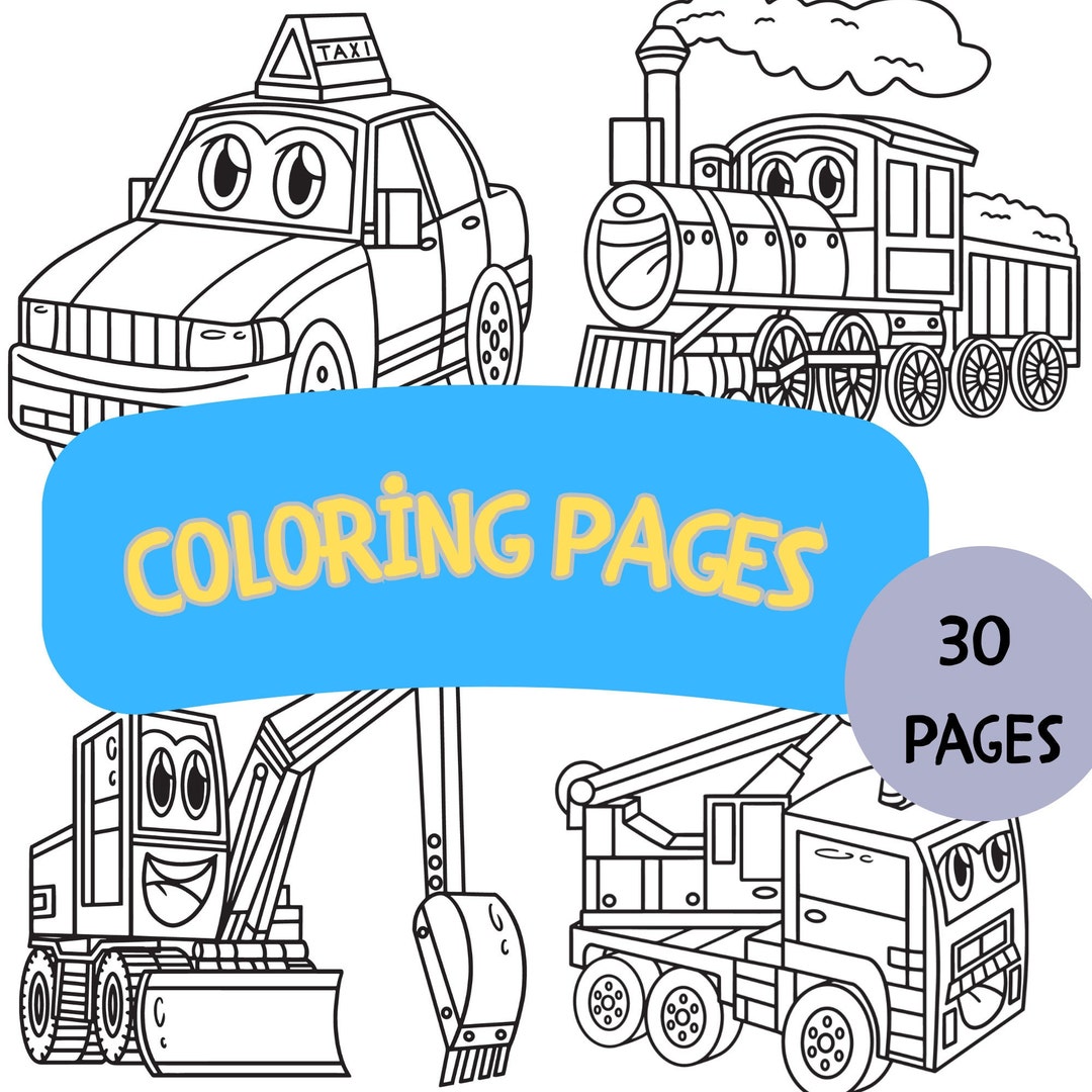 Vehicle Coloring Pages for Toddlers, Preschoolers, Printable Vehicle